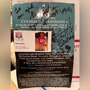 Super Bowl 2012 Culinary Extravaganza Poster/ Don Sutton San Francisco 49er’s